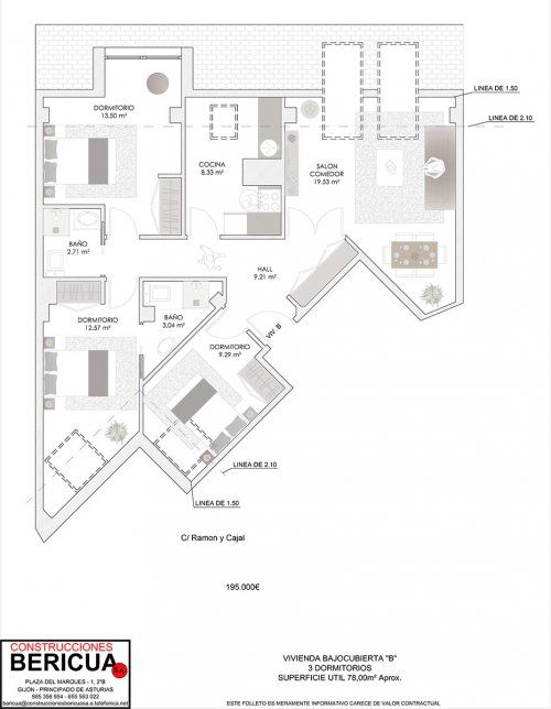 Vivienda bajo cubierta B de 3 dormitorios